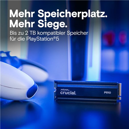Crucial P510 Gen5 2280       2TB NVMe PCIe M.2 SSD c. diss.calore