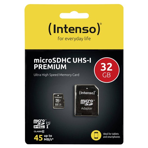Intenso microSDHC Card      32GB C10 UHS-I Premium con adatt.