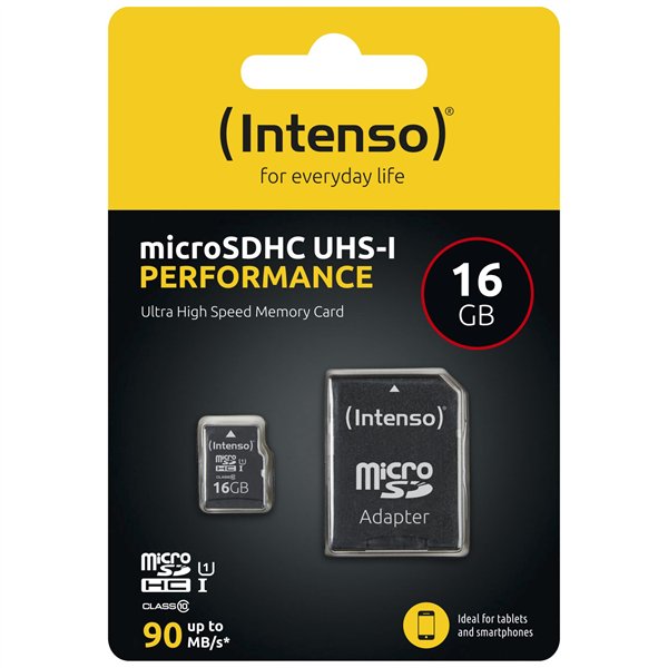 Intenso microSDHC           16GB C10 UHS-I U1 Performance Adapte