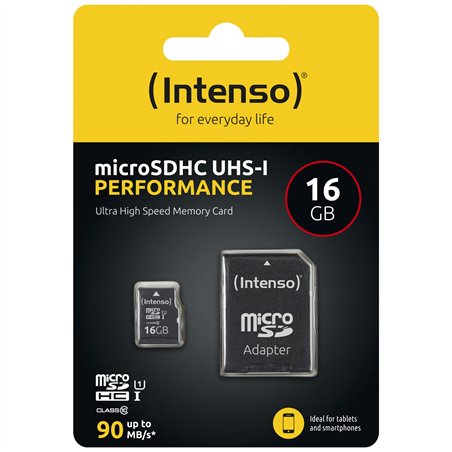 Intenso microSDHC           16GB C10 UHS-I U1 Performance Adapte