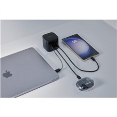 Intenso Power Adapt. W65ACIC 65W 2xUSB-C/USB-A ausziehb.Kab. schw