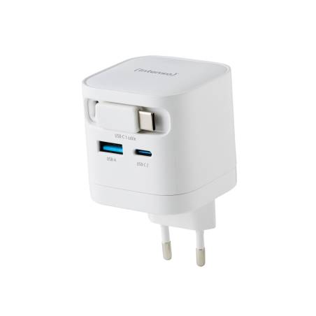 Intenso Power Adapt. W65ACIC 65W 2xUSB-C/USB-A ausziehb.Kab. weiß