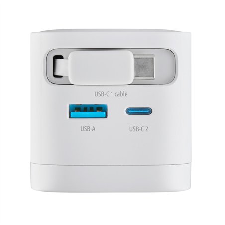 Intenso Power Adapt. W65ACIC 65W 2xUSB-C/USB-A ausziehb.Kab. weiß