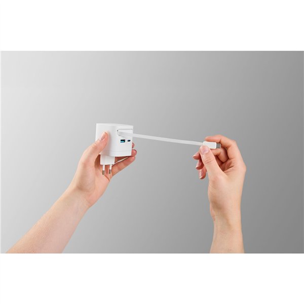 Intenso Power Adapt. W65ACIC 65W 2xUSB-C/USB-A ausziehb.Kab. weiß