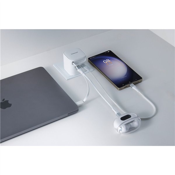 Intenso Power Adapt. W65ACIC 65W 2xUSB-C/USB-A ausziehb.Kab. weiß