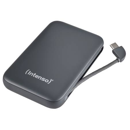 Intenso Powerb. S10000  10000mAh integr.USB-C Kabel, grau 7333034