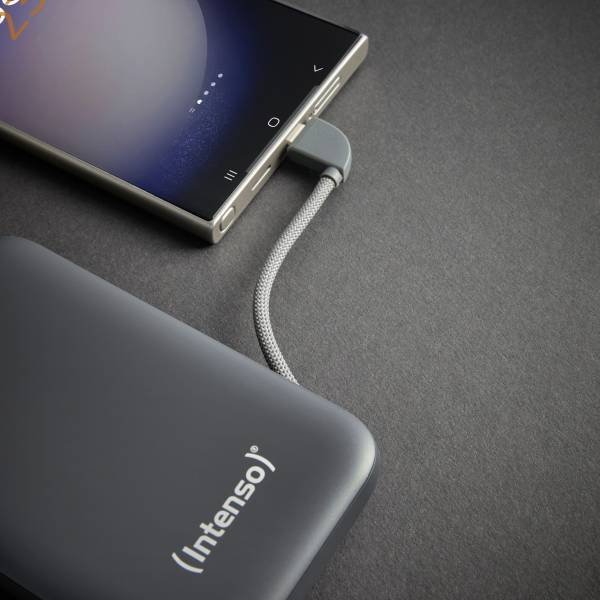 Intenso Powerb. S10000  10000mAh integr.USB-C Kabel, grau 7333034