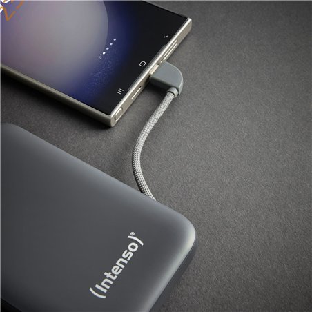 Intenso Powerb. S10000  10000mAh integr.USB-C Kabel, grau 7333034