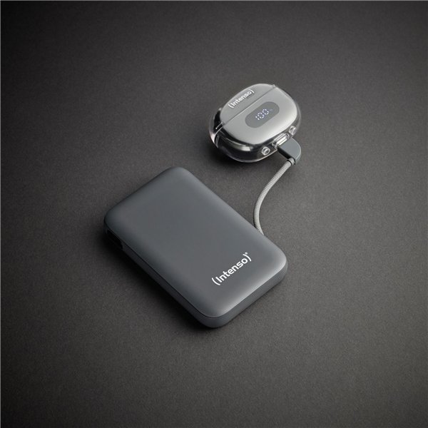 Intenso Powerb. S10000  10000mAh integr.USB-C Kabel, grau 7333034