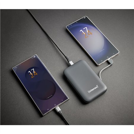 Intenso Powerb. S10000  10000mAh integr.USB-C Kabel, grau 7333034