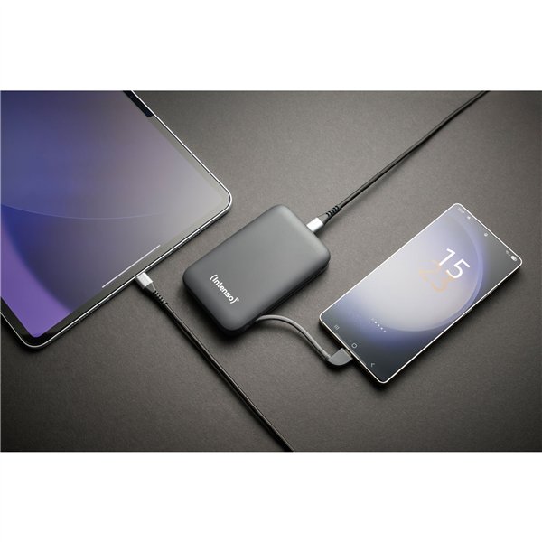 Intenso Powerb. S10000  10000mAh integr.USB-C Kabel, grau 7333034