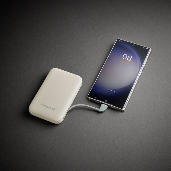 Intenso Powerb. S10000  10000mAh integr.USB-C Kabel,beige 7333031