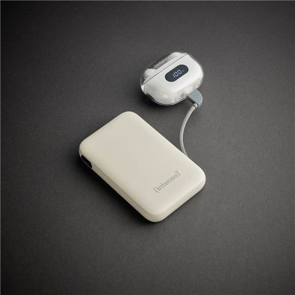 Intenso Powerb. S10000  10000mAh integr.USB-C Kabel,beige 7333031