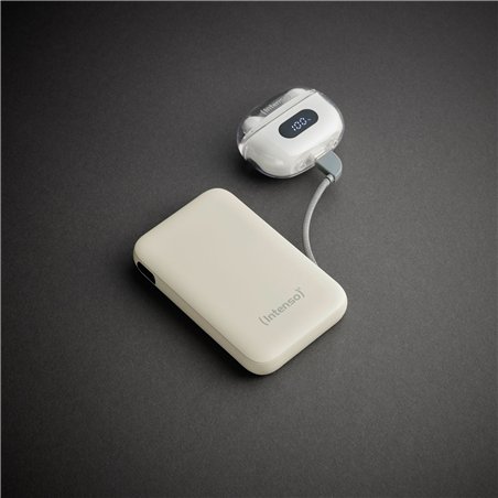 Intenso Powerb. S10000  10000mAh integr.USB-C Kabel,beige 7333031