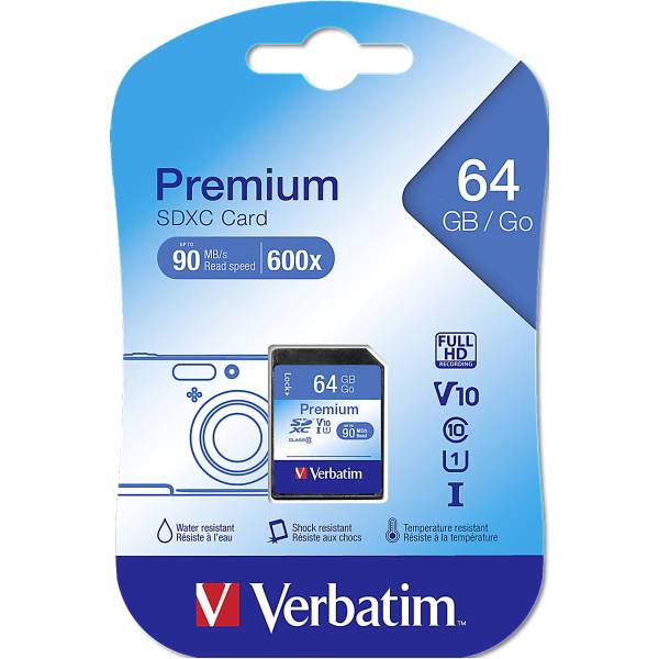 Verbatim SDXC scheda 64GB Class 10
