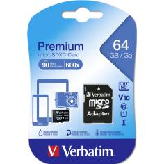 Verbatim microSDXC          64GB Class 10 UHS-I incl adatt. 44084