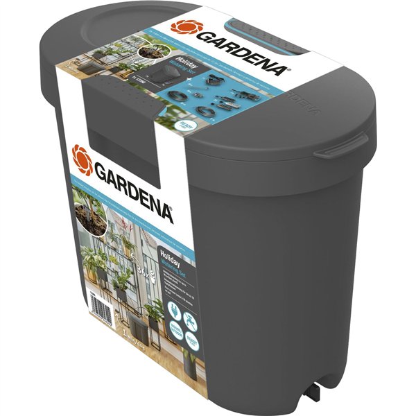 Gardena set irrigazione vacanze con contenitore riserva acqua