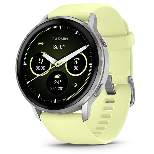Garmin Venu 4 45mm Silikon-Armb. grau/silber/zitron