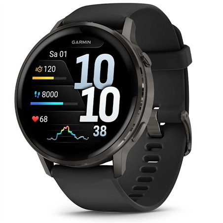 Garmin Venu 4 45mm Silikon-Armb. schwarz/schiefergr