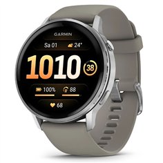 Garmin Venu 4 45mm Silikon-Armb. schwarz/silber/grau