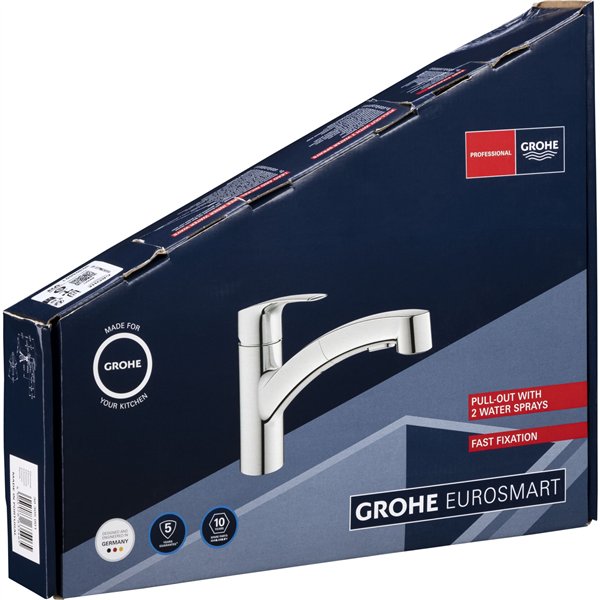 Grohe Eurosmart miscelatore monoc.lavello estraibile, 1/2
