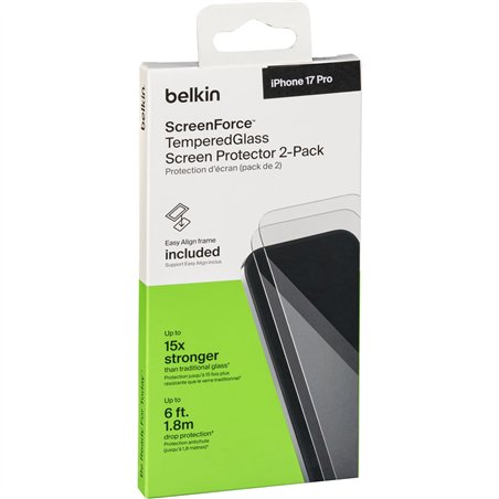 2x1 Belkin ScreenForce Temp.Gl. Displays. iPhone 17 Pro OVA226hq