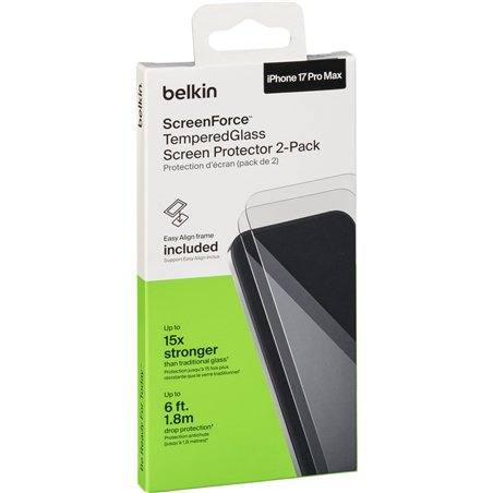 2x1 Belkin ScreenForce Temp.Gl. Displays. iPhone 17 Max OVA227hq