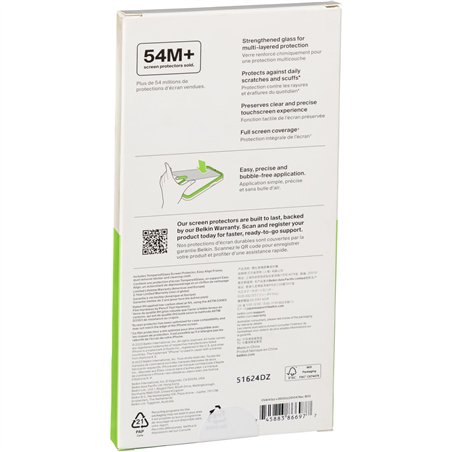 2x1 Belkin ScreenForce Temp.Gl. Displays. iPhone 16/15  OVA143zz