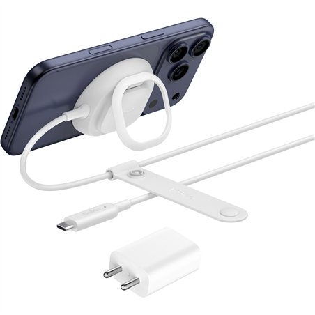 Belkin UltraCharge Ladepad Qi2 25W mit Standfuß weiß WIA013hqWH