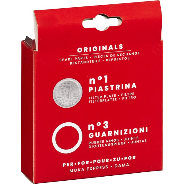 Bialetti Ricambi 3 Ersatz- dichtungen +1 Filter 9 Tassen