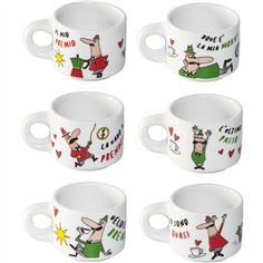 Bialetti Set 6 Cups Italia with metal stand 2