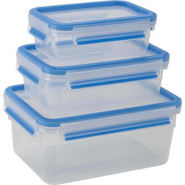 Emsa Clip&Close 508566 transp./blau 3-tlg.