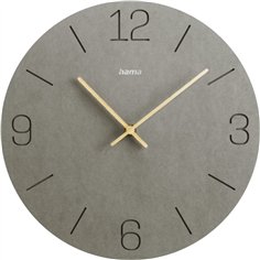 Hama orologio parete grigio 30cm cifre incise              185881