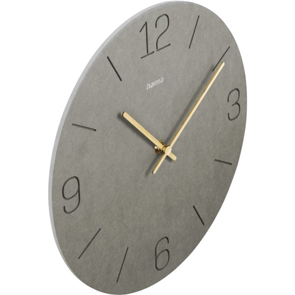 Hama orologio parete grigio 30cm cifre incise              185881