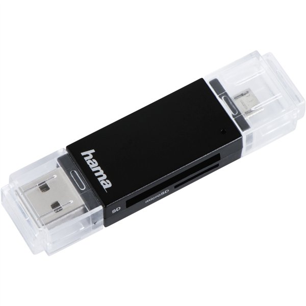 Hama USB 2.0 OTG lettore schede Basic  SD/microSD nero