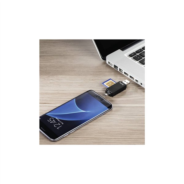 Hama USB 2.0 OTG lettore schede Basic  SD/microSD nero