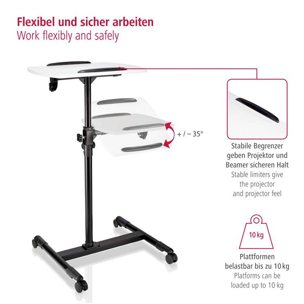 Hama tavolo da beamer con 2 ripiani                   77510