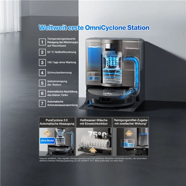 ECOVACS DEEBOT X11 OMNICYCLONE Saug-Wischroboter