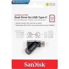 SanDisk Ultra Dual DriveGo 512GB USB Type C Flash SDDDC3-512G-G46