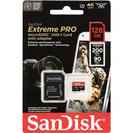 SanDisk microSDXC          128GB Extreme Pro A2 C10 V30 UHS-I U3