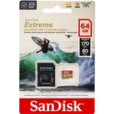 SanDisk microSDXC           64GB Extreme A2 C10 V30 UHS-I U3