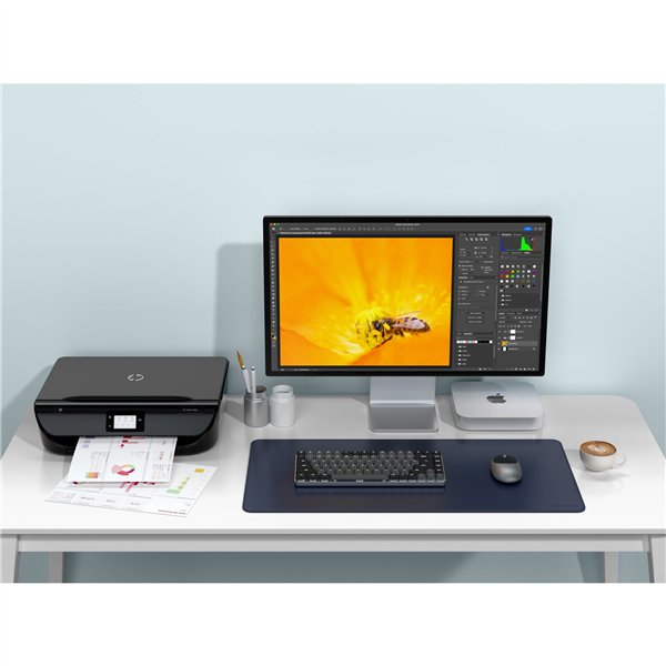 Satechi Vegan-Leather Premium Desk Mat Blue