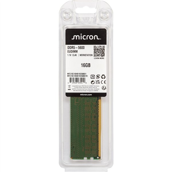 Micron 16GB DDR5-5600 ECC UDIMM 1Rx8 CL46