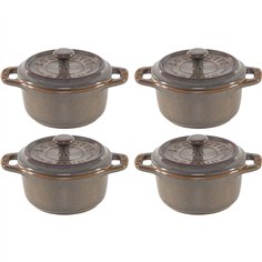 Staub Mini Cocotte Set 4-pc. round, Ceramic, antique gray