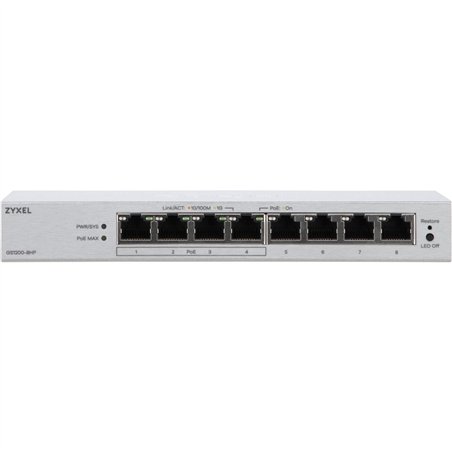 Zyxel GS1200-8HPV3 8-Port Gigabit PoE+ Web