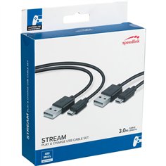Speedlink STREAM Play & Charge USB Cable Set for PS4 black