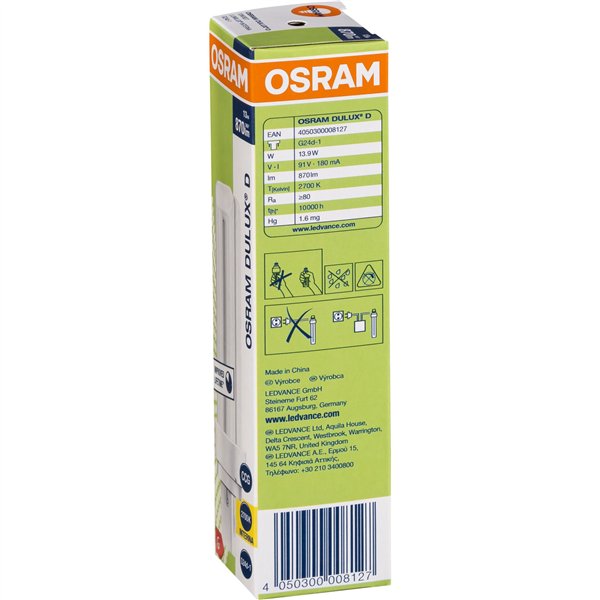 Osram DULUX D Energy-saving Lamp 13W/827 G24D-1 FS1