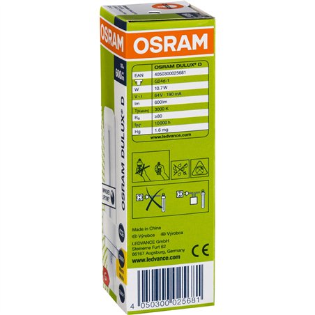 Osram DULUX D Energy-saving Lamp 10W/830 G24D-1 FS1