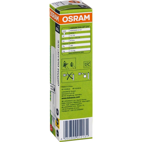 Osram DULUX D/E Energy-saving Lamp 13W/827 G24Q-1 FS1