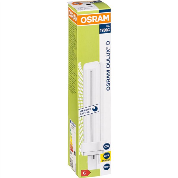 Osram DULUX D Energy-saving Lamp 26W/827 G24D-3 FS1